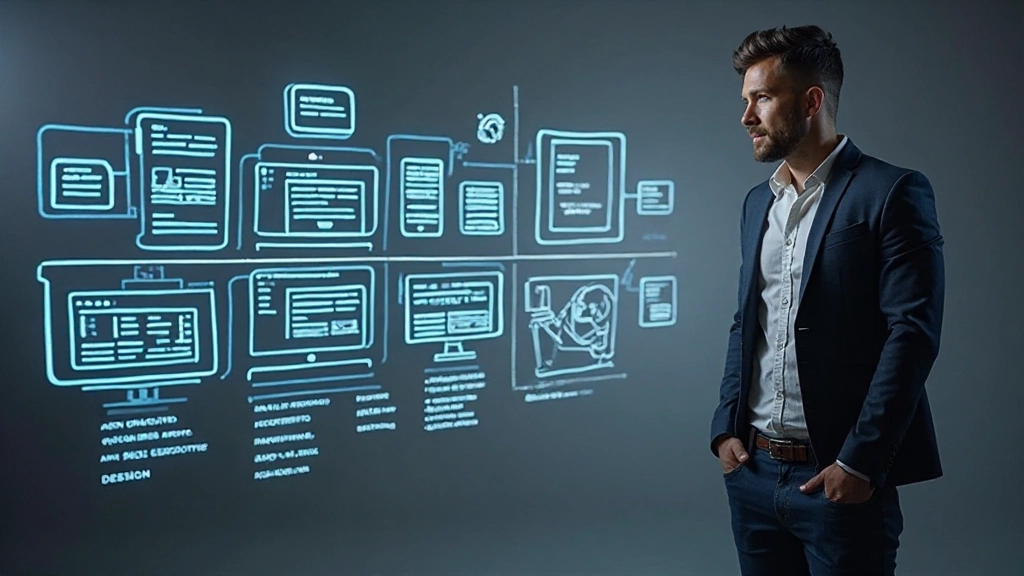 Schermontwerp van responsive layout met breakpoints aangetoond voor mobiel tablet en desktop formaten