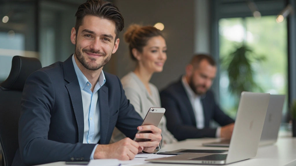 Responsive webdesign mockup met website op telefoon, tablet en desktop scherm in één afbeelding